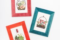 DIY dyed wooden picture frames