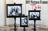 DIY wooden picture frames on stands