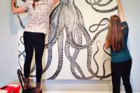 DIY octopus wall art