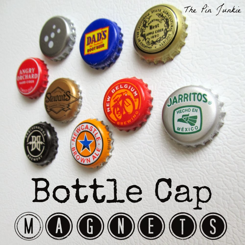 DIY colorful bottle cap magnets