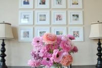 small Instagram prints in white frames