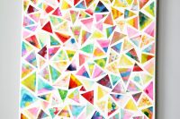 DIY geometric watercolor wall art