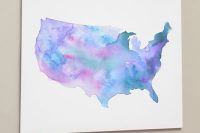 DIY watercolor state map art