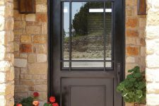 05 black front door with a large window