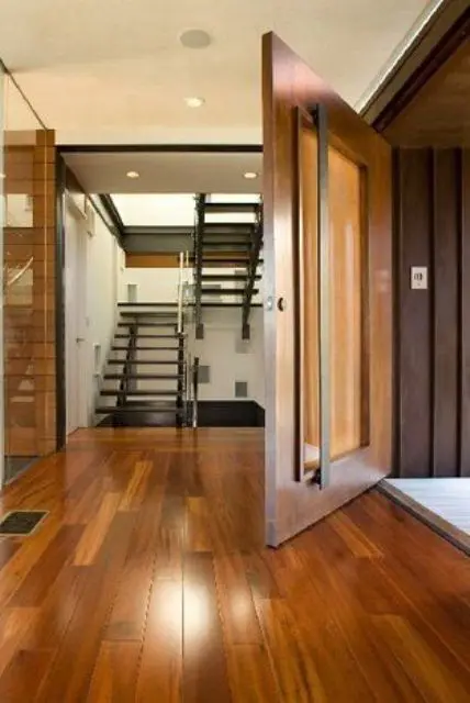extra large wood and glass front door