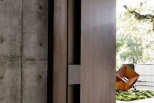 16 modern oversized dark stain wooden door