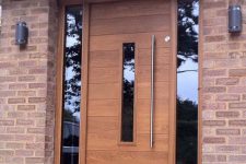 20 modern wooden plank design with glass sidelights