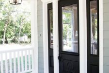 22 black door and sidelights mixed with white framing