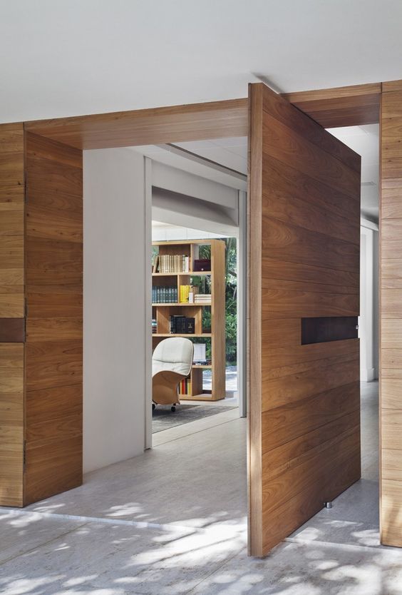 oversized pivot wooden plank door
