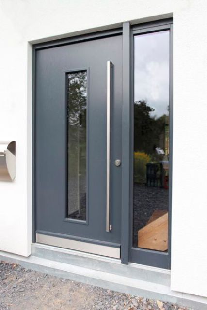 aluminum door with a glass sidelight