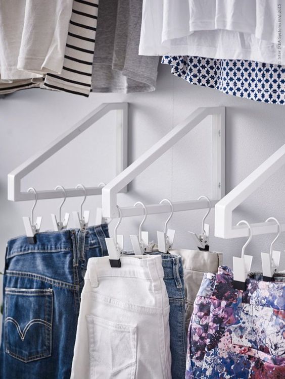 wall brackets could be used the same way you're usually using a clothes rail