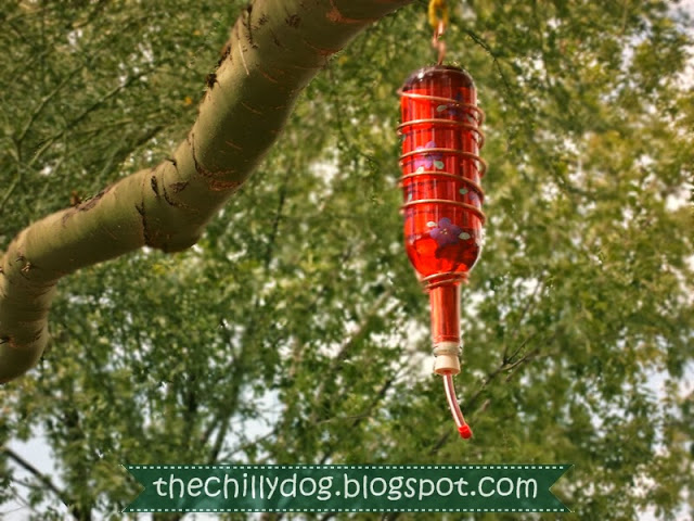 DIY hummingbird wine bottle feeder (via www.thechillydog.com)