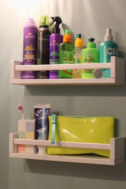 DIY bathroom shelves from IKEA Bekvam  (via ourlifeinaclick.blogspot.ru)