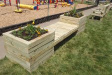 DIY large planter wooden bench