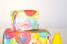 DIY bubble print wrapping paper