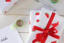 DIY watermelon wrapping paper