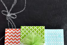 DIY stenciled wrapping paper