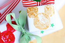 DIY Mickey Mouse potato stamped paper