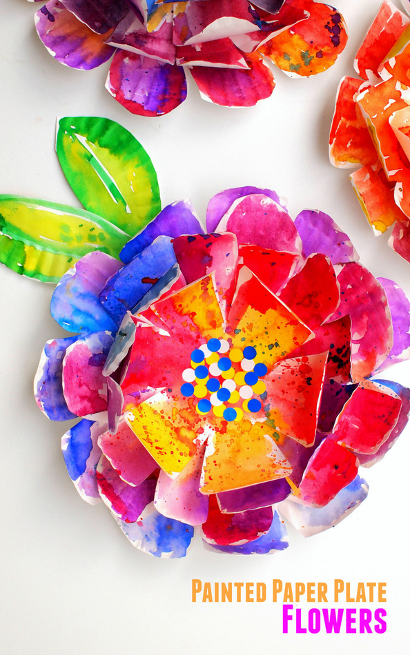 DIY paper plate flowers (via pinkstripeysocks)