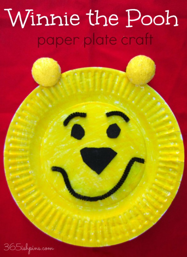 DIY Winnie The Pooh paper plate craft