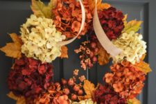 03 faux flowers and leaves fall wreath