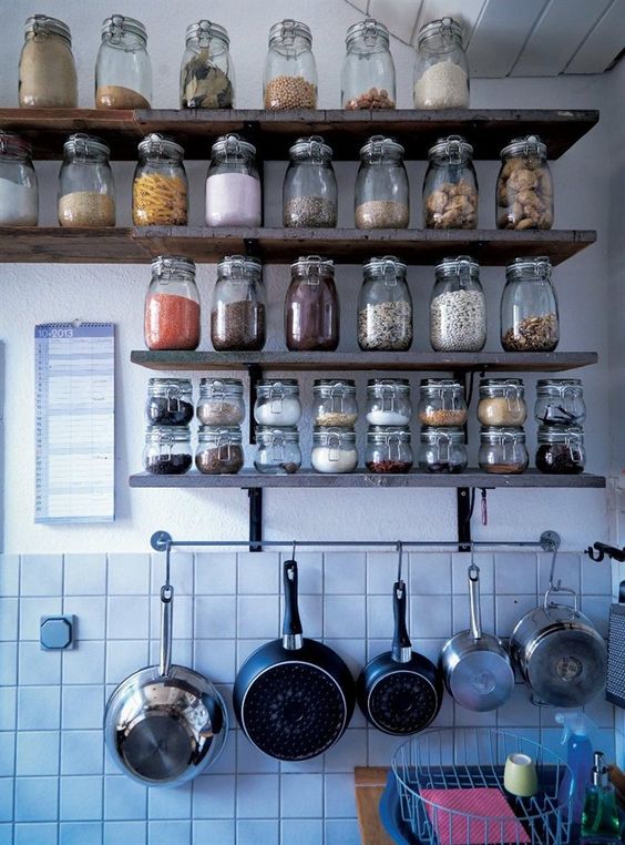 efficient and comfy spice storage in the kitchen