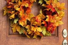 10 fall leaf and pinecone wreath