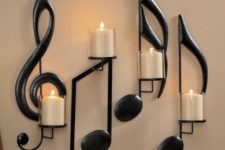 10 note wall-mounted candle holder