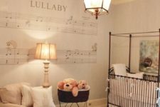 11 lullaby note paper as an accent wall