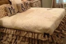 11 ruffled bed skirt of burlap