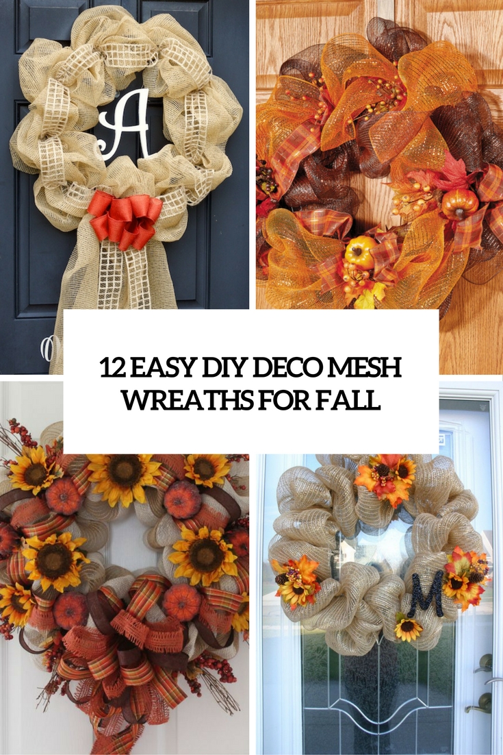 12 Easy DIY Deco Mesh Wreaths For Fall