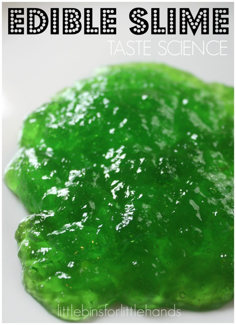 DIY edible gelatin slime (via littlebinsforlittlehands.com)