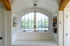 17 small reading nook with niche shelves for books