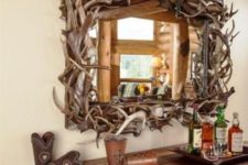 18 antlers for framing a large hallway mirror