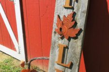 19 fall leaf sign from old barnwood