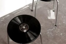 19 vintage stools made from real vinyl records