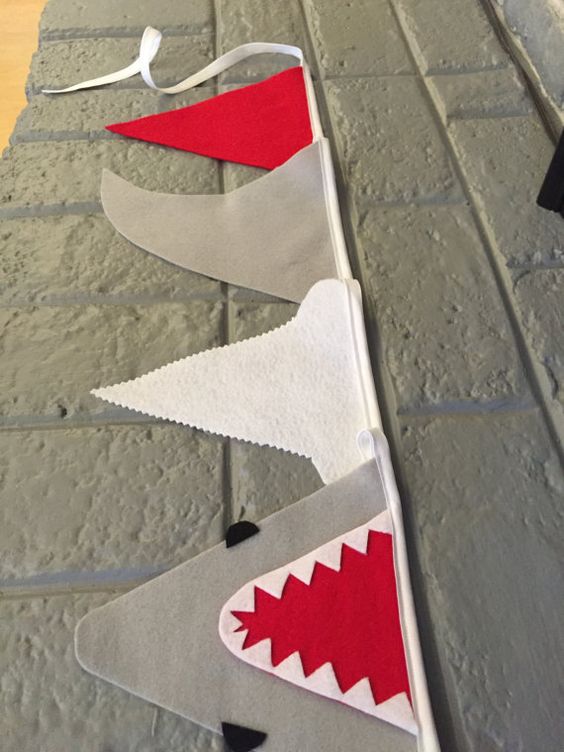 felt shark banner
