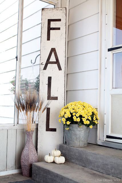 reclaimed wood or shipping pallets are the perfect base for an oversized sign