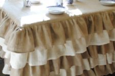 21 ruffled burlap tablecloth