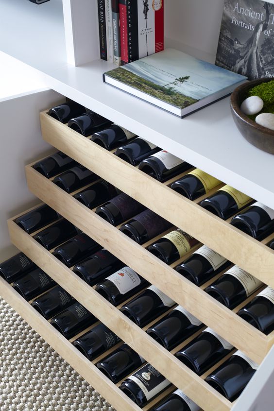 wine drawer unit is a comfy way to store