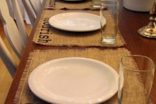 23 simple stamped burlap placemats