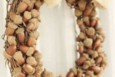 31 all-natural acorn and burlap wreath