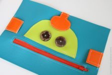 DIY robot zipper mouth pencil case