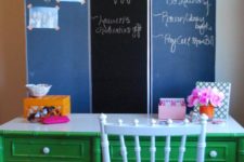 DIY multifunctional chalkboard space divider
