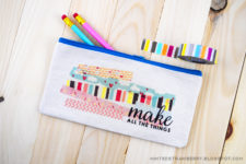 DIY washi tape printed pouch for pencils