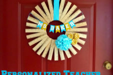 DIy personalized teacher ruler wreath
