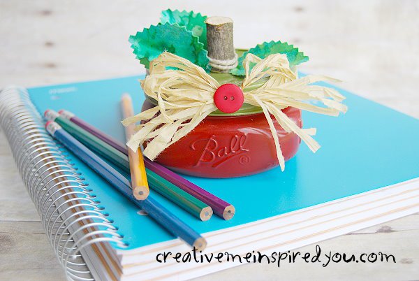 DIY apple jar with candies for a teacher (via creativemeinspiredyou.com)