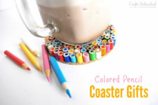 DIY colored pencil coasters for teachers
