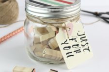 DIY alphabet stamp teacher’s gift in a jar