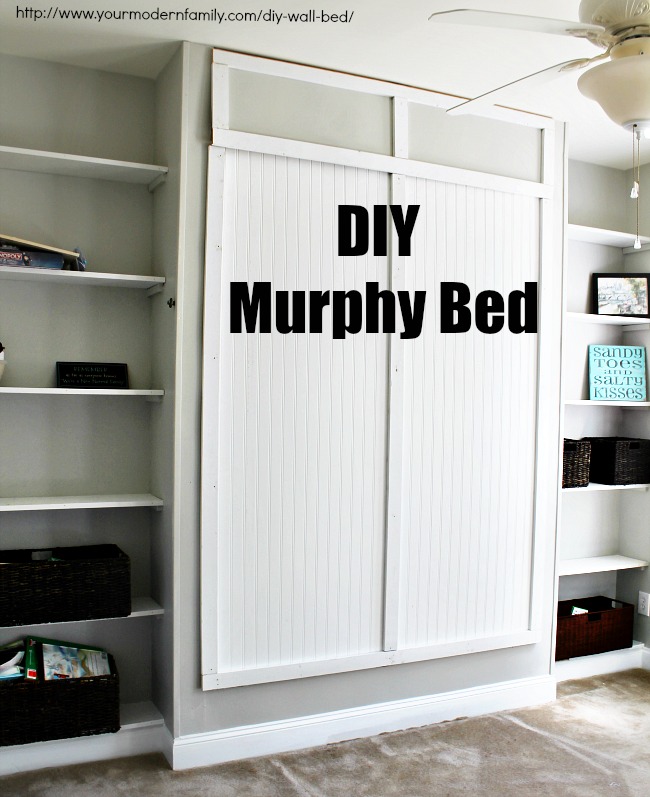 DIY wall bed for under $150 (via www.yourmodernfamily.com)